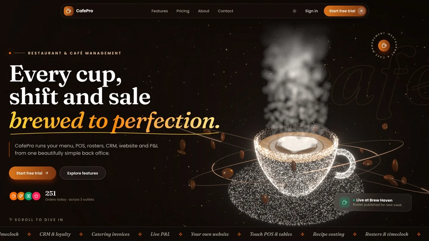 CafePro – Multi-tenant Restaurant & Café Management SaaS (Next.js + MongoDB) — preview 1
