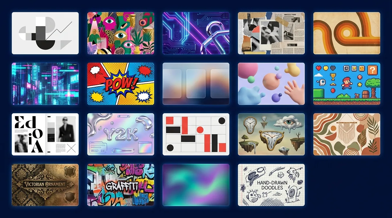19 graphic design styles explained: from minimalism to aurora, and when to use each